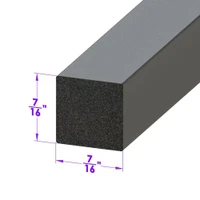 Sold By The Foot - Rectangle Shaped Extrusion. 1/2" wide X 3/8" high-LP 80-M