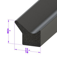 Extrusion.  9/16" X 13/16".  Sold by the foot-LP 80-S