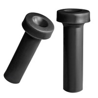 Door Lock Knob.  Black Rubber.  Pair-RP 306