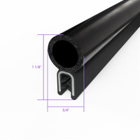 Pinchweld Trim Seal.  Made of all rubber, with a steel core  -TS 3-25