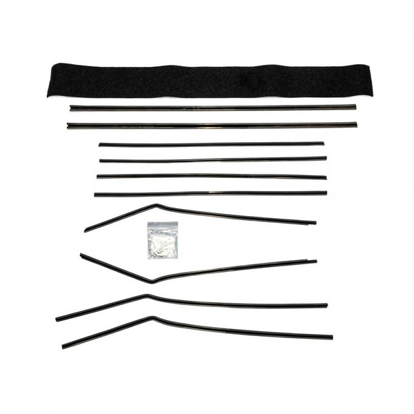 Division Bar Channel and Sweeper kit. Fits 55-57 Bel Air 2 Door HT 12 pc kit-WC 7200-12