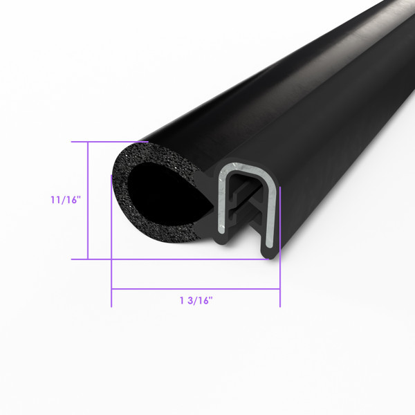 Pinchweld Trim Seal.  Made of all rubber, with a steel core sold by the foot.-TS 2