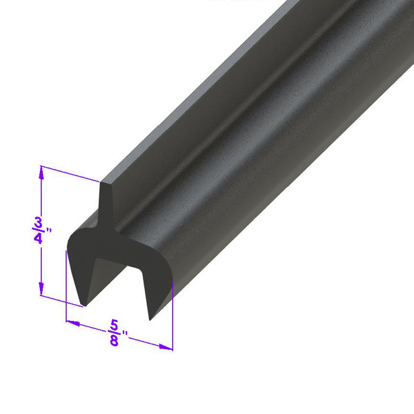 Swing-Out Lower Windshield Seal.  Sold by the foot-LP 108