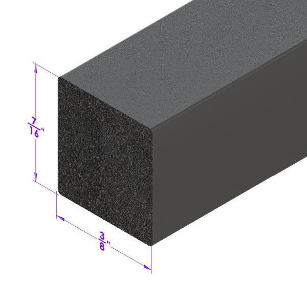 .437 Square Extrusion.  Sold by the foot-LP 2118