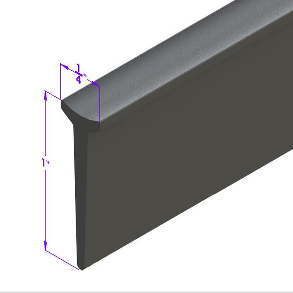 Sold By The Foot - Swing-Out Windshield Seal. 1" "T" rubber-LP 49