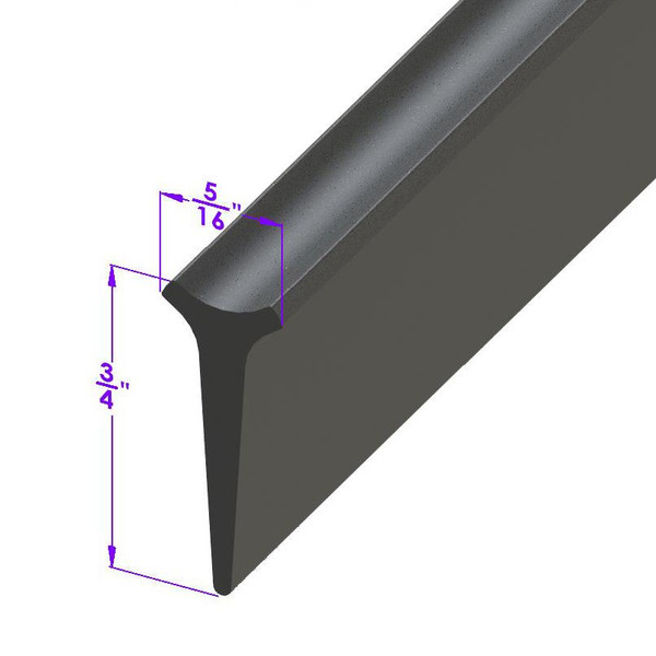 Sold By The Foot - Swing-Out Windshield Seal. 3/4" "T" rubber-LP 49-A