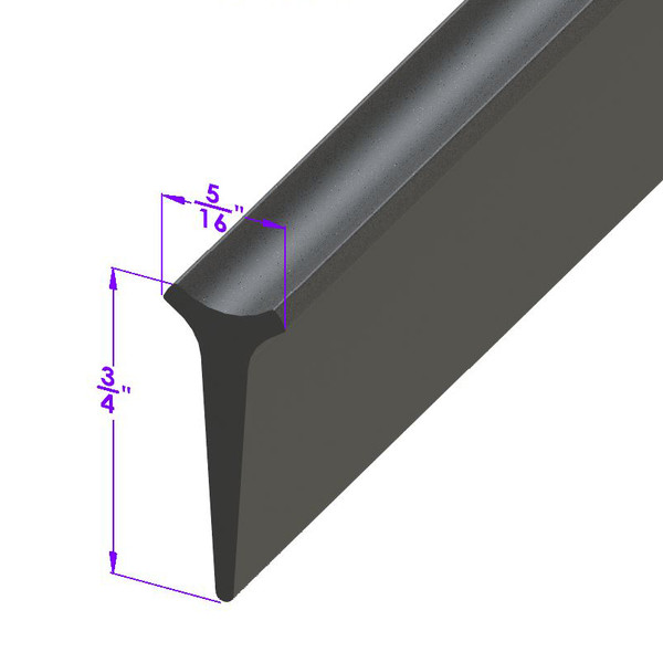 Swing-Out Windshield Seal.  3/4" "T" rubber-LP 49-A