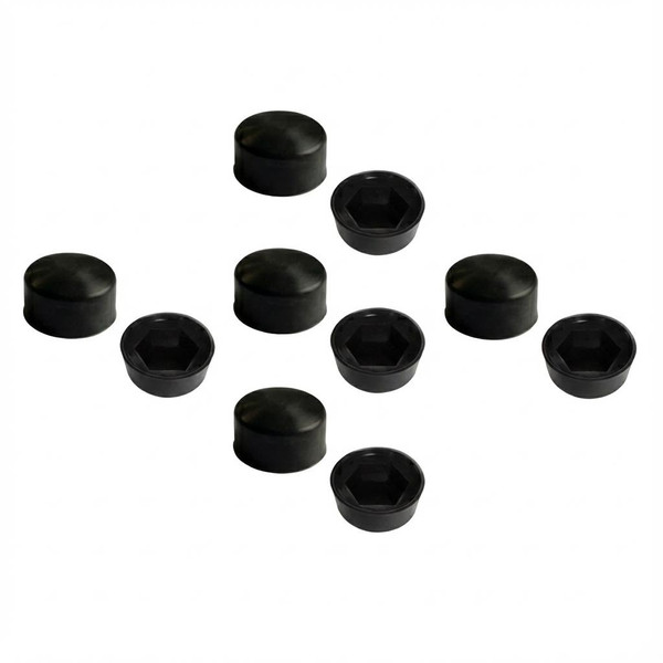 Nut cover .46" (11.7mm) HEX X .26" (6.6mm) Blackout. Heat-proof Silicone 10-pc s-NC 12
