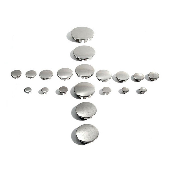 Chrome Flush Mount Hole Plugs, Universal, Various Sizes, 20 Pieces-PK 610