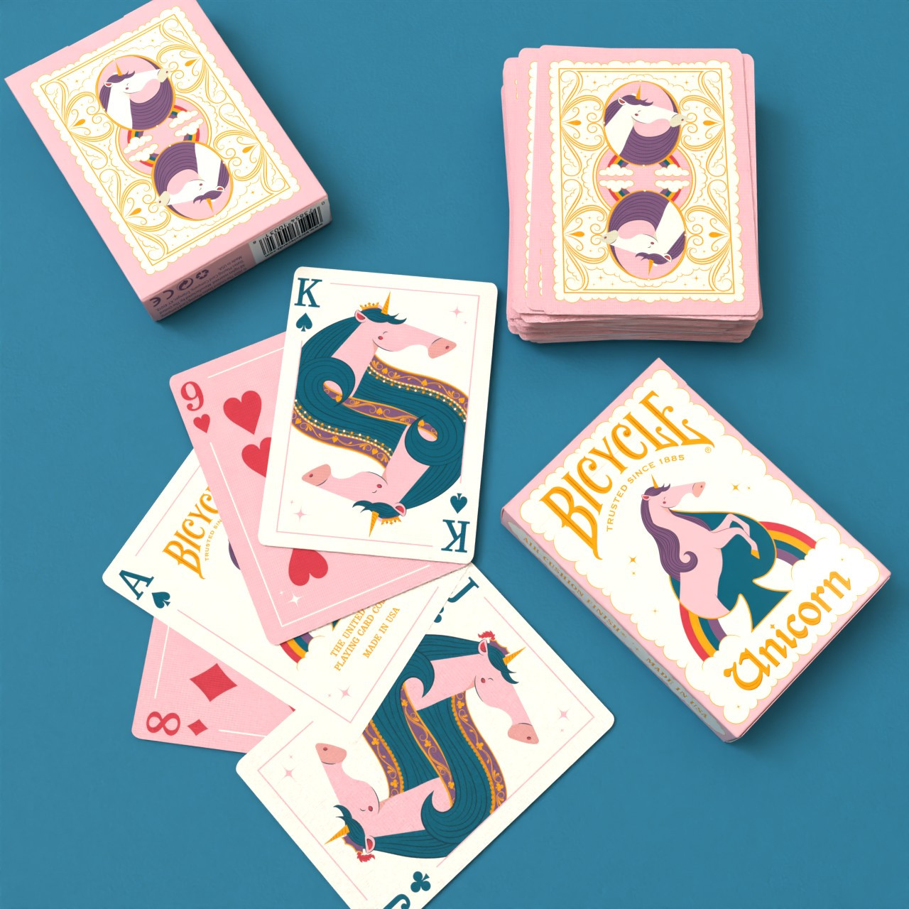 Bicycle Unicorn Pink Playing Cards - Cardtopia