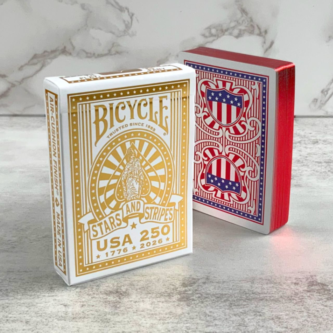 Bicycle America 250th, Red Gilded Playing Cards - Cardtopia