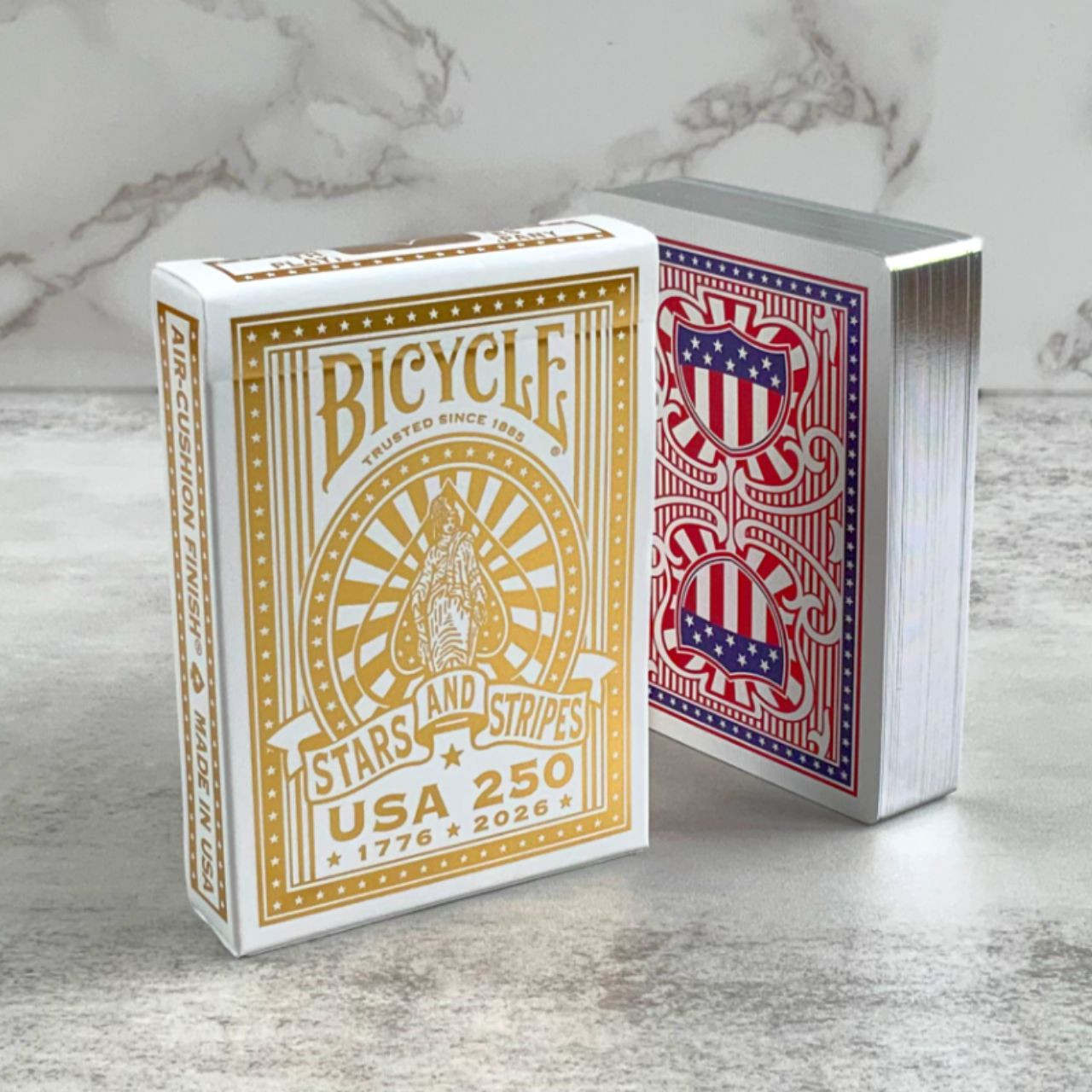 Bicycle America 250th, Silver Gilded Playing Cards - Cardtopia
