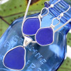 Perfectly matched natural GENUINE blue sea glass is set in a nice set, great for any beach lover.
Nice sea glass earrings in a medium size with a sea glass pendant on a silver necklace!
