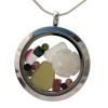 Genuine tourmaline stones in an array of colors combined with coordinating olive, white and mixed pink sea glass and topped off with a real sandollar. A great locket for anyone, specially those with an October birthday. Tourmaline is one of the October Birthday gemstones.