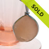 Sorry this huge peach sea glass pendant in silver has been sold!