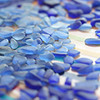 Though there are many shades of blue sea glass, the two shades that dominate are cobalt blue and light blue.