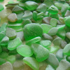 Green sea glass comes in many shades and hues but the most desirable is this vivid emerald green.