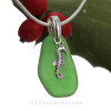 Green Sea Glass Necklace With Seahorse Charm