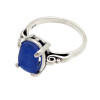 A beautiful vivid cobalt blue sea glass piece in a silver ring.