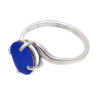 A genuine UNALTERED piece of blue sea glass set in a simple and affordable silver ring.