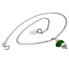 A simple green sea glass piece with pearls on this adjustable sea glass ankle bracelet.