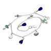 A mac daddy sea glass anklet with 5 solid sterling beachy charms and real sea glass from Hawaii.