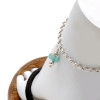 Vivid Aqua sea glass anklet for your beach trips this summer.

Solid Sterling heart charm and a delicate diamond cut rolo chain with soldered utility links ensure this piece will remain with you always!