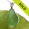 HUGE Light Green Sea Glass In Sterling Deluxe Wire Bezel©
Natural UNALTERED sea glass left just the way it was found on the beach!
Sorry this one of a kind pendant has been sold!
