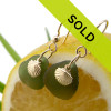 Jungle Green Sea Glass Earrings With 14K G/F Shells
Sorry this pair has sold!