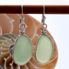 Top Quality pieces of all natural genuine sea glass in a bright yellowy larger seafoam green and set in our original Wire Bezel© Sea Glass Earring Setting. 