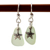 Natural Seafoam Green Sea Glass Earrings On Sterling W/ Starfish Charms
These are done in a simple drilled setting to let these true sea glass gems. 