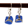 A simple pair of cobalt blue genuine sea glass earrings, great for any true beach lover!~