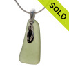 Pale Olive Green sea glass set on a solid sterling cast bail with a sterling silver Flip Flop charm.
SOLD - Sorry this Sea Glass Necklace is NO LONGER AVAILABLE!