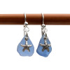 A simple pair of genuine sea glass earrings, great for any true beach lover!~