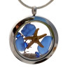 Blue sea glass pieces combined with a real starfish and beach sand in this sea glass locket necklace. Sapphire Crystal gems bring in a bit of bling and make this a perfect gift for a any Beach lady!