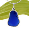 A nice piece of Cobalt Blue with in our signature Original Wire Bezel© pendant setting that leaves both front and back open and the glass unaltered from the way it was found on the beach.