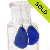 LARGE deeply frosted blue sea glass earrings in our signature Original Wire Bezel©.
Sorry this Sea Glass Jewelry selection has been SOLD!