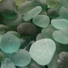 Aqua sea glass ranges in tone from deep green to aqua blue.