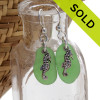 A simple pair of genuine  greenSea Glass Earrings with seahorse charms, great for any true beach lover!~
SOLD - Sorry this Sea Glass Jewelry selection is NO LONGER AVAILABLE!