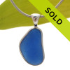 A bright vivid medium blue in this very old English Sea Glass piece and set in our Original Wire Bezel© necklace pendant setting.
Sorry this sea glass jewelry piece has been sold!