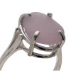 Detail of the setting for this natural purple sea glass ring.