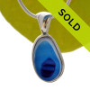 A beautiful pure white base holds vivid blue with a touch of purple streaks in this Seaham Sea Glass Multi set in our timeless, classic Deluxe Wire Bezel© setting in solid sterling silver.
Sorry this sea glass pendant has been sold~