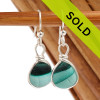 A great match in my English Multi Sea Glass Earrings in a vivid cross sectioned bright teal green and white.
Sorry this Sea Glass Jewelry piece has been SOLD!
