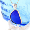 Vivid blue sea glass in mixed gold and sterling setting.