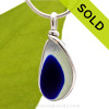An rich vivid Cobalt Blue English Multi sea glass set for a necklace in our Original Sea Glass Bezel© in solid sterling silver setting.
Sorry this sea glass jewelry piece has been sold!