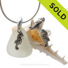 Perfect piece of pure white beach found sea glass from Puerto Rico combined with Solid Sterling Sea Horse charms for a great beachy look.
SOLD - Sorry this Sea Glass Jewelry Selection is NO LONGER AVAILABLE!