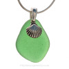 Genuine natural sea glass necklace comes on our 18" solid sterling smooth snake chain (SHOWN and included).