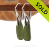 Simple beach found jungle green sea glass pieces on solid sterling silver leverback earrings.
SOLD - Sorry these Sea Glass Earrings are NO LONGER AVAILABLE!