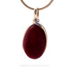 RARE Mixed Opaque Round Red Sea Glass Pendant In 14K G/F Original Wire Bezel©