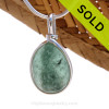 This is done in our Original Wire Bezel© setting that leaves both front and back open for maximum color.
Sorry this Ultra Rare Sea Glass Pendant has been SOLD!